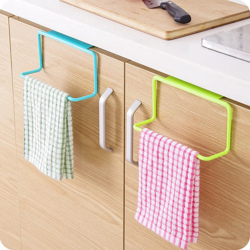 Towel Rack Hanging Holder Organizer Bathroom Kitchen Cabinet