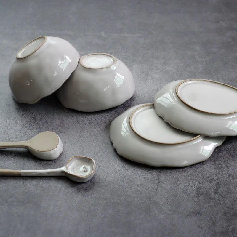 Nordic Ceramic Tableware Irregular Rice Bowl Dessert