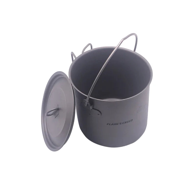 1950ml Ultralight Outdoor Camping Titanium Pot & pan