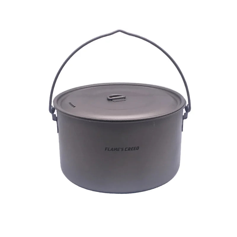 1950ml Ultralight Outdoor Camping Titanium Pot & pan
