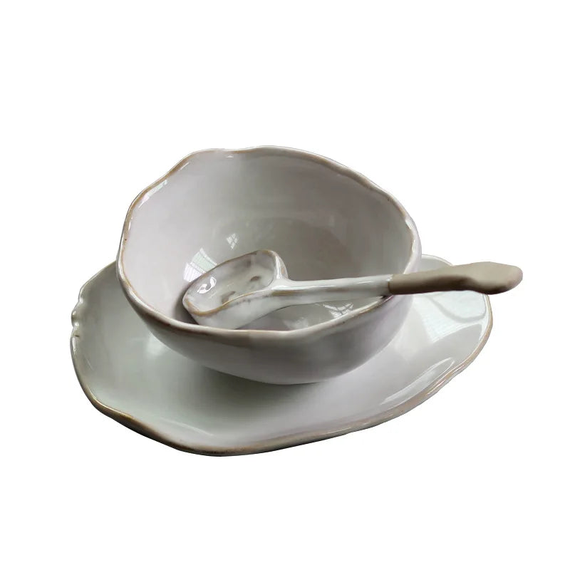 Nordic Ceramic Tableware Irregular Rice Bowl Dessert