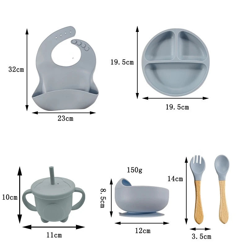 Children's Tableware Set Baby Complementary Food Training Silicone