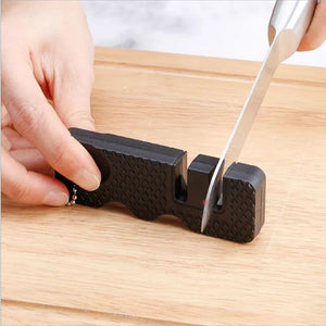 Portable mini knife sharpener ceramic rod/carbon