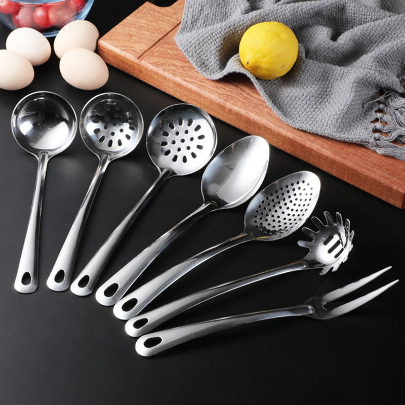 Stainless Steel Serving Shovel Soup Spoon Colander Meat Fork