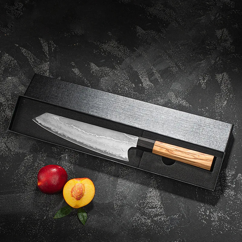 8 Inch Kiritsuke Knife Olive Wood Handle