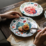 8 Inch Colorful Cat Dinner Plate Under-glazed Ceramic