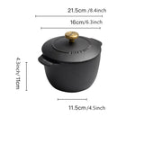 Rice Casserole Cast Iron Rice Cooker 16cm Black Dutch Oven
