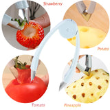Strawberry Steel Huller Pineapple Eye Clips Fruit Vegetable Knives
