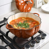Pumpkin Enameled Cast Iron Dutch Oven 1.9L Enamel Coated
