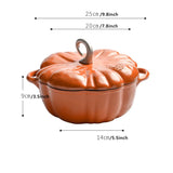 Pumpkin Enameled Cast Iron Dutch Oven 1.9L Enamel Coated