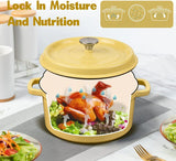 Enameled Cast Aluminum Dutch Oven With Lid 4.7L Nonstick Pan