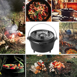 25cm Camp Dutch Oven Pre Seasoned Cast Iron Lid