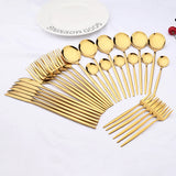 30pcs Gold Dinnerware Set Stainless Steel
