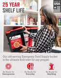 READYWISE - Emergency Food Supply, 124 Servings, 1 Bucket, Freeze-Dried, MRE, Pre-made, Survival and Adventure Essentials for Camping, Hiking & Emergencies, Individually Packaged, 25-Year Shelf Life